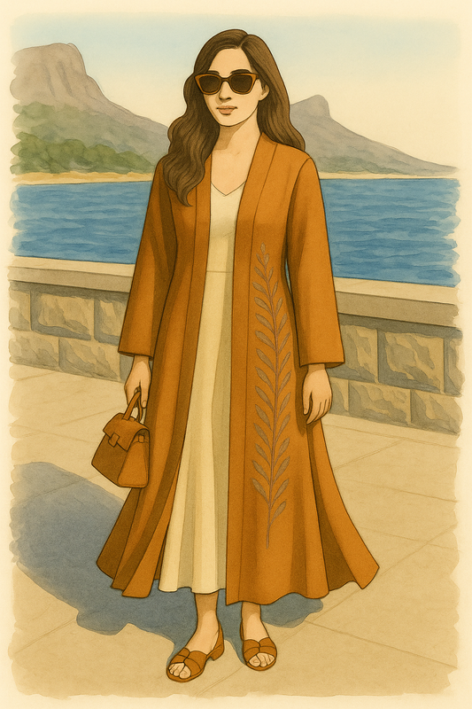 girl wearing Amara light robe
